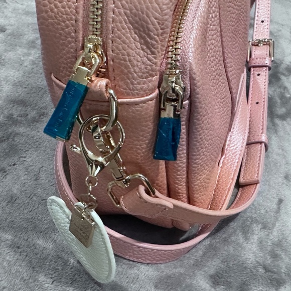 Pom Pom London Metallic Pink Crossbody Bag NWOT - Picture 3 of 16